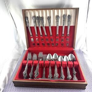 Vintage Versailles By MSI Stainless Steel Flatware Japan 74 pcs With Box